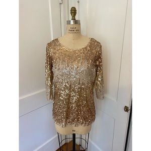Gold sequin tunic top